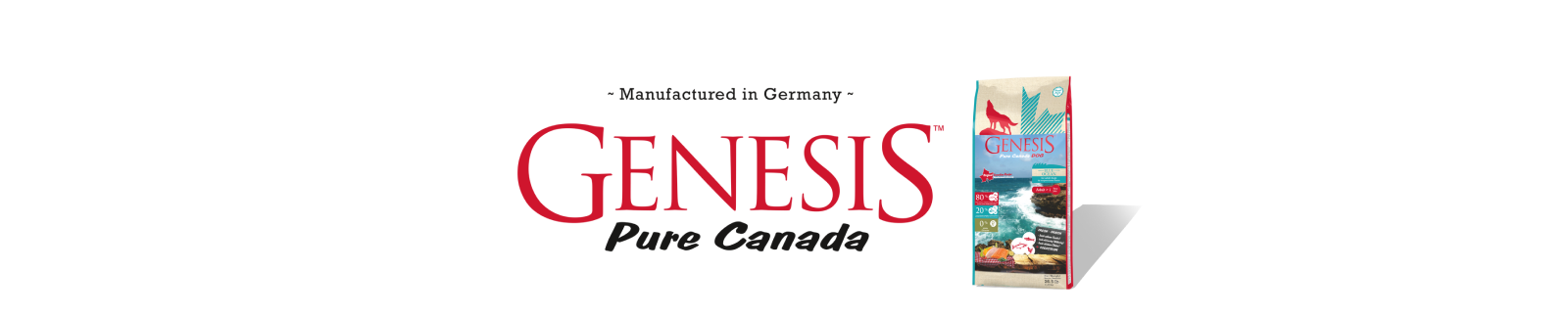 100% kornfritt hundefr. Genesis Pure Canada hundefr bestr av 80% kjtt og 20% frukt.